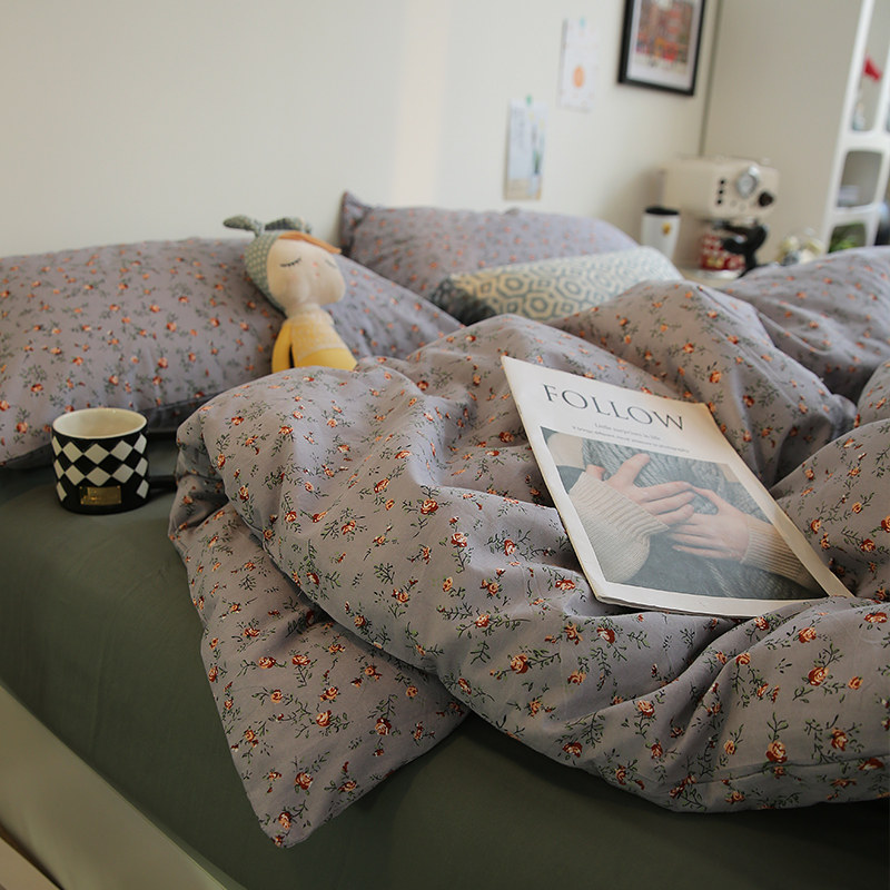 公主风文艺清新碎花四件套全棉纯棉1.5m1.8米被套床单宿舍三件套,床上用品,床品套件/四件套/多件套,淘宝优惠券,粉丝福利购,淘宝优惠卷