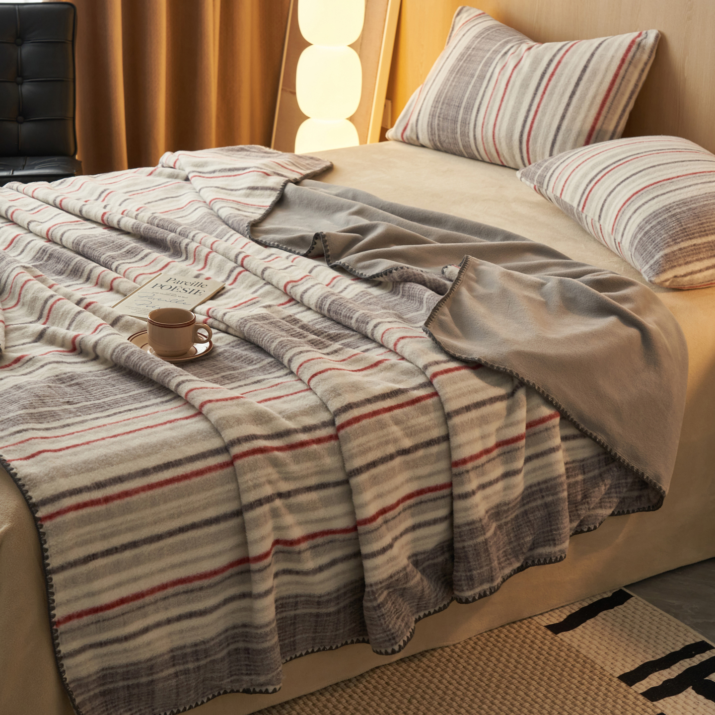 冬季羊棉绒毛毯午睡盖毯办公室空调毯午休小毯子加厚款贴身盖毯3