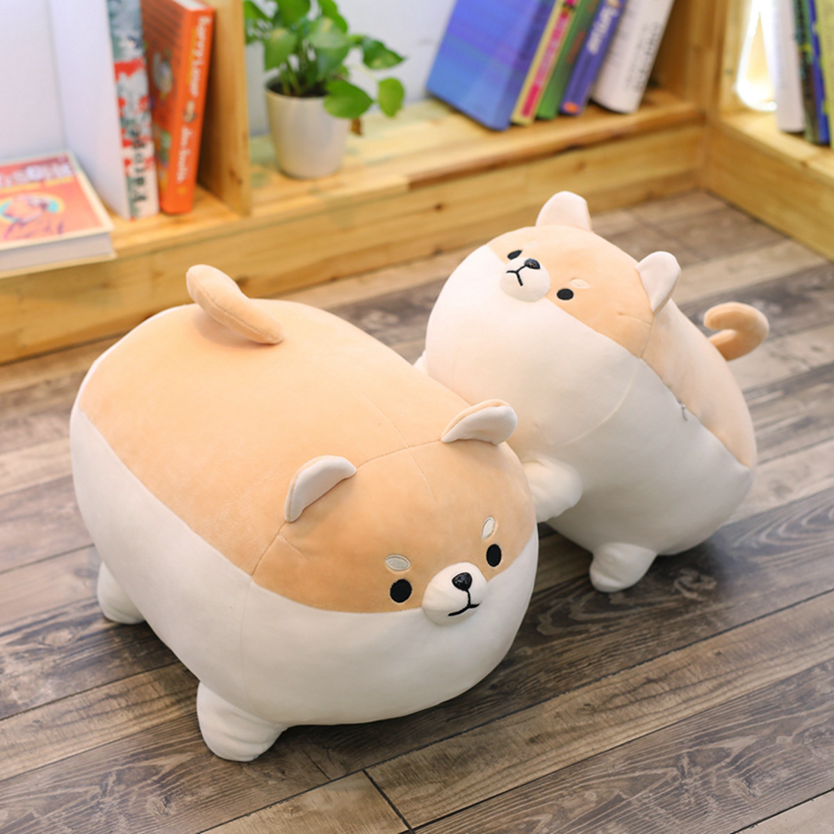 羽绒棉胖柴犬可爱柴犬狗狗公仔抱枕毛绒玩具柯基玩偶娃娃毛绒公仔