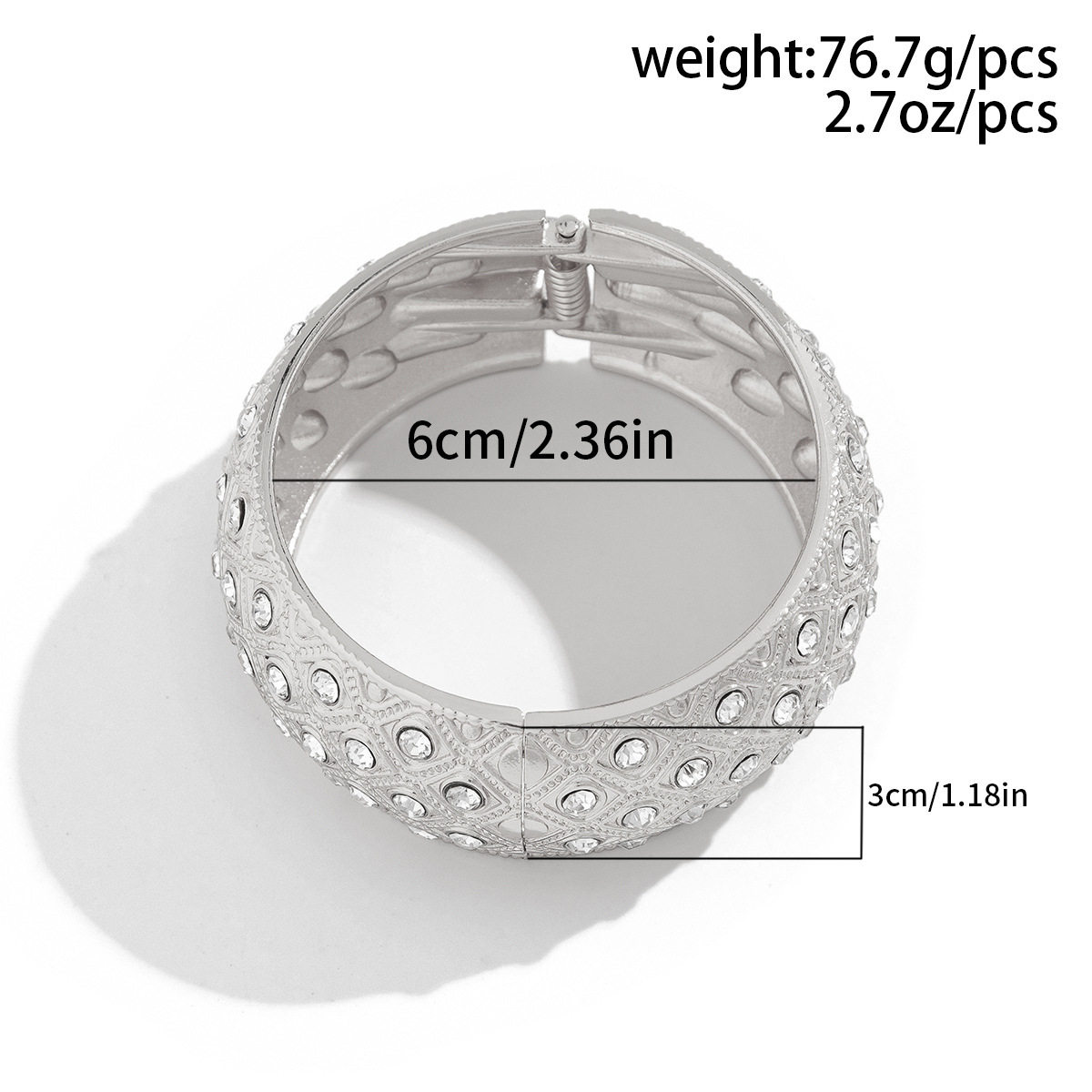 thumbnail for European and American exaggerated fashion pearl versatile temperament bracelet female personality exaggerated diamond set alloy bracelet accessories