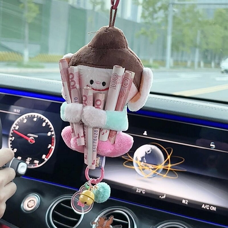 佛小伴车载挂件高档平安饰品摆件文创纪念品磁吸手臂毛绒挂件礼物