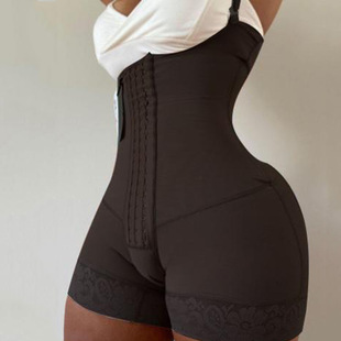 外贸四排扣塑身连体衣Fajas Colombianas Tummy Contro厚网布