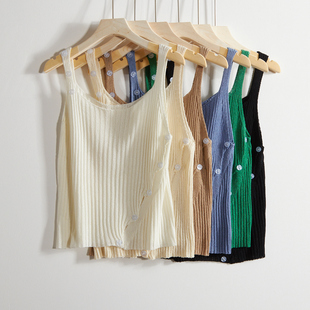 薄款 夏季 女装 新款 小背心吊带纯色百搭打底上衣 B605 柔软针织衫