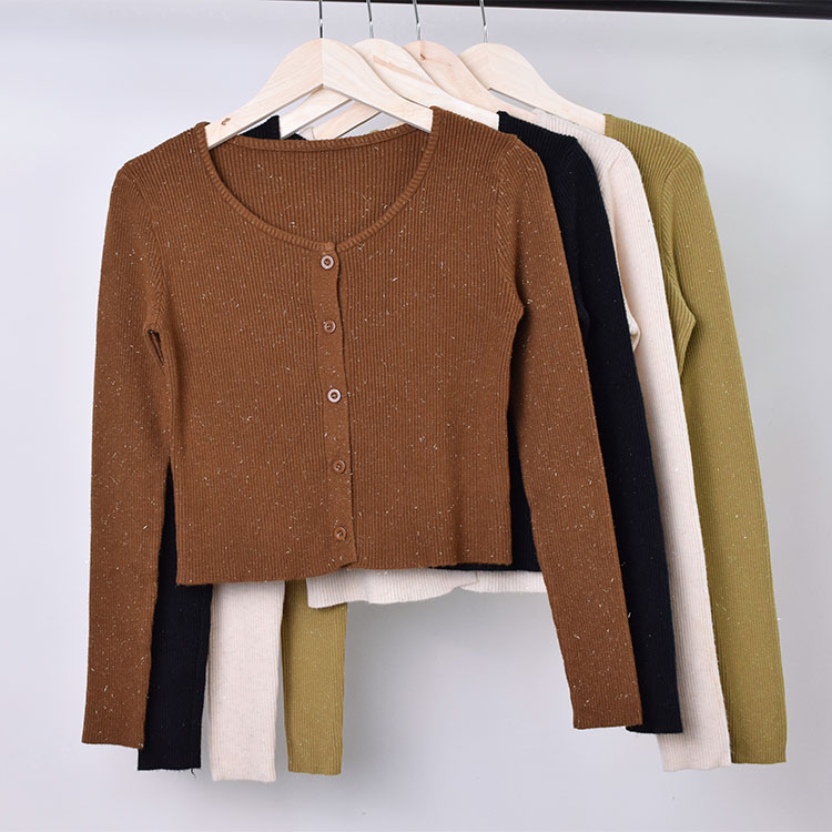 低圆领韩版修身针织毛衣