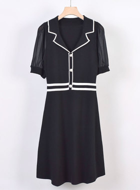 C436-1 新款女装小香风高级感高腰气质显瘦中长款连衣裙气质裙子