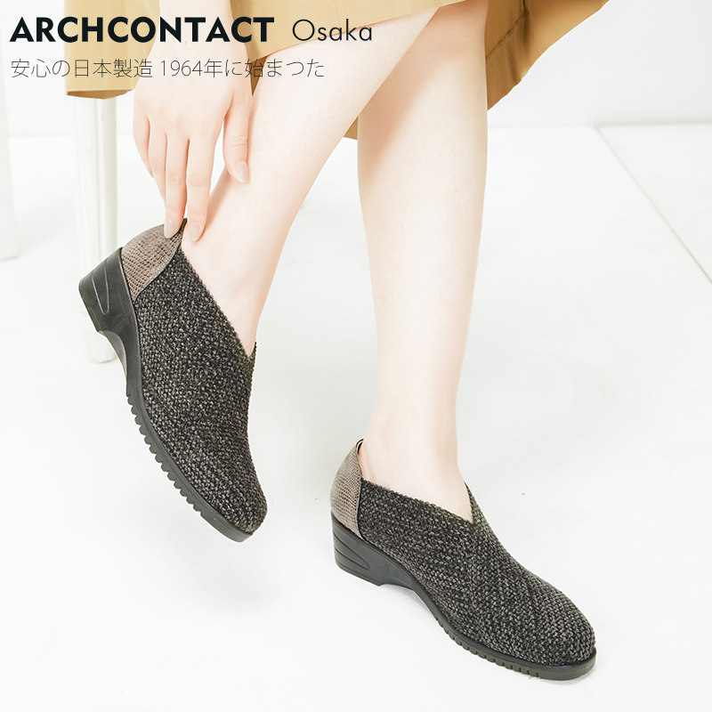 安启美奈女鞋日系短靴2020秋款针织单鞋舒适坡跟套脚弹性妈妈鞋在类目 女鞋, 低帮鞋中 - 来自Buy2taobao.com提供专业的淘宝代购服务