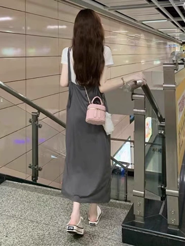 Летний ретро комплект, платье-футболка, платье, 2026 года, в корейском стиле, подходит для подростков, в западном стиле