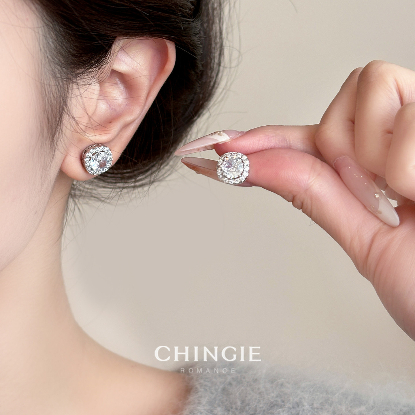 chingie超闪锆石耳饰简约高级感无痛升级版蚊香盘耳夹女无耳洞,饰品/流行首饰/时尚饰品新,耳夹,淘宝优惠券,粉丝福利购,淘宝优惠卷