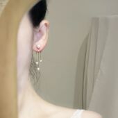 「仙女落凡尘」珍珠流苏耳饰耳环女简约气质高级设计感无耳洞耳夹