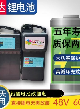 新国标雅迪爱玛电动车电瓶48v60v通用手提款20A25A大容量锂电池