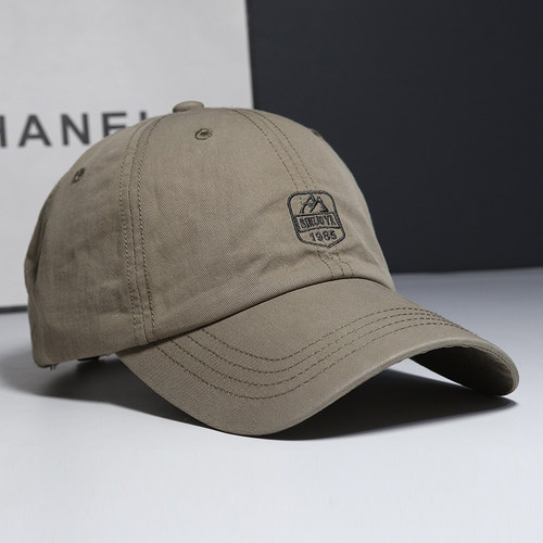 日系复古软顶大头棒球帽男士百搭款纯棉透气春夏季防晒鸭舌帽潮牌