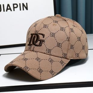 韩版字母刺绣满印设计鸭舌帽子男女百搭加深加宽大头围棒球帽防晒