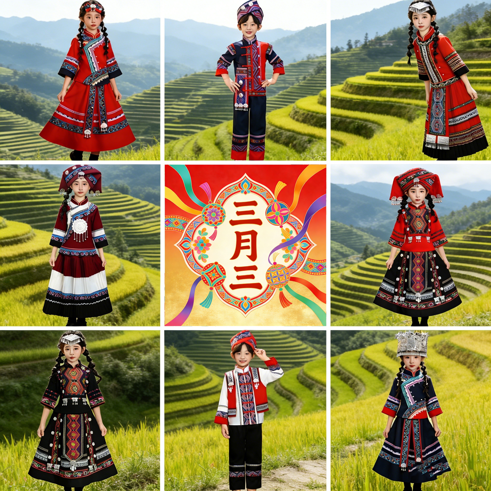 三月三壮族少数民族服饰大全成人儿童演出服