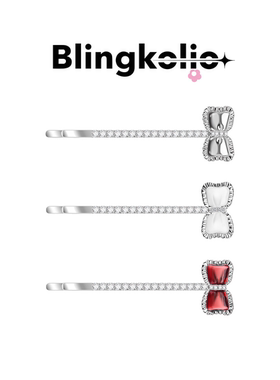 Blingkolio蝴蝶结水钻一字夹