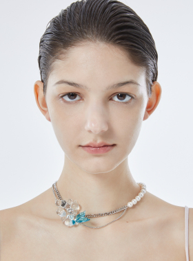 【黄嘉仪同款】Blingkolio不另可 电镀铂金树脂蓝色鱼尾泡泡项链