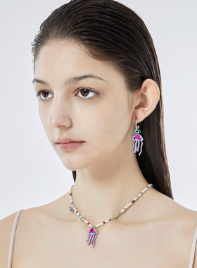 【陈乔恩金靖同款】Blingkolio不另可原创设计幻彩水母多巴胺耳环