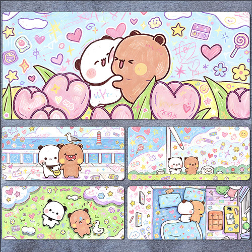 一二布布可爱情侣超大号办公漫画动漫鼠标垫笔记本电脑宿舍桌垫子