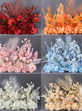 花排婚庆排花仿真花地排花路引花绢花假花婚礼堂T台花艺场景布置
