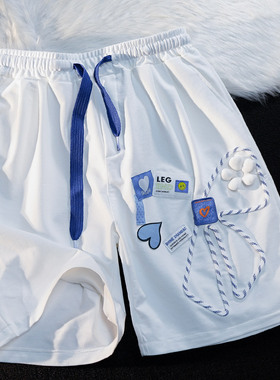 APWSTUDIO小众别致蝴蝶结运动短裤男女情侣款夏装休闲五分裤子ins