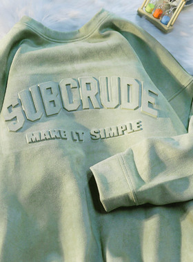 APWSTUDIO美式小众情侣套头卫衣男女潮牌3D字母ins设计感长袖上衣