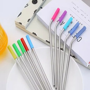 304不锈钢吸管套装果汁吸管咖啡奶茶硅胶嘴直喝饮料神器