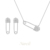White Gold Earrings and Necklace Combination