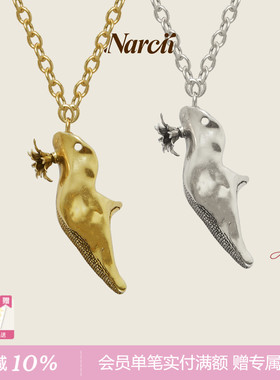 NARCII穆勒鞋项链小众设计复古锁骨链秋冬新款鞋子项链生日礼物