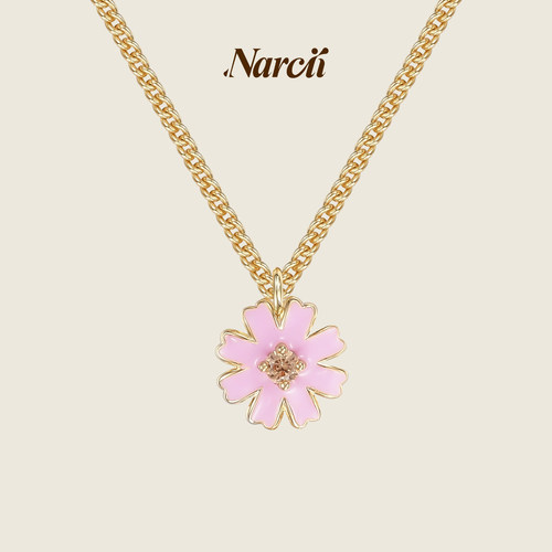 NARCII落花锆石项链女原创设计