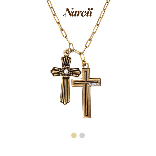 NARCII 「胶囊系列」双十字架项链夏日复古吊坠手链生日礼物新品