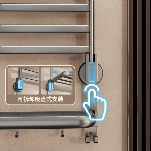 吸盘折叠浴巾架免打孔卫生间置物架壁挂式厕所挂件套装浴室毛巾架