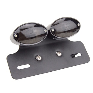 镀铬摩托车双刹车盘后指示灯灯泡刹车尾灯带集成LED闪烁应急灰色