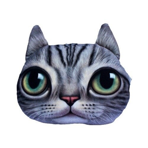 【】3D可爱卡通个性创意猫狗头哈士奇doge动物汽车头枕护颈枕颈椎
