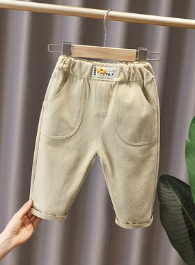 依号童装男童长裤春装新款男宝宝休闲裤中小童韩版气质简约棉布裤
