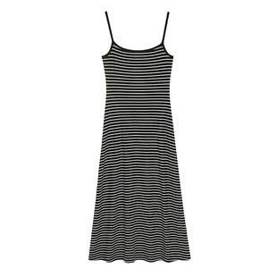 显瘦背心中长裙子 百搭修身 甄选高品条纹吊带连衣裙女夏季 2026新款