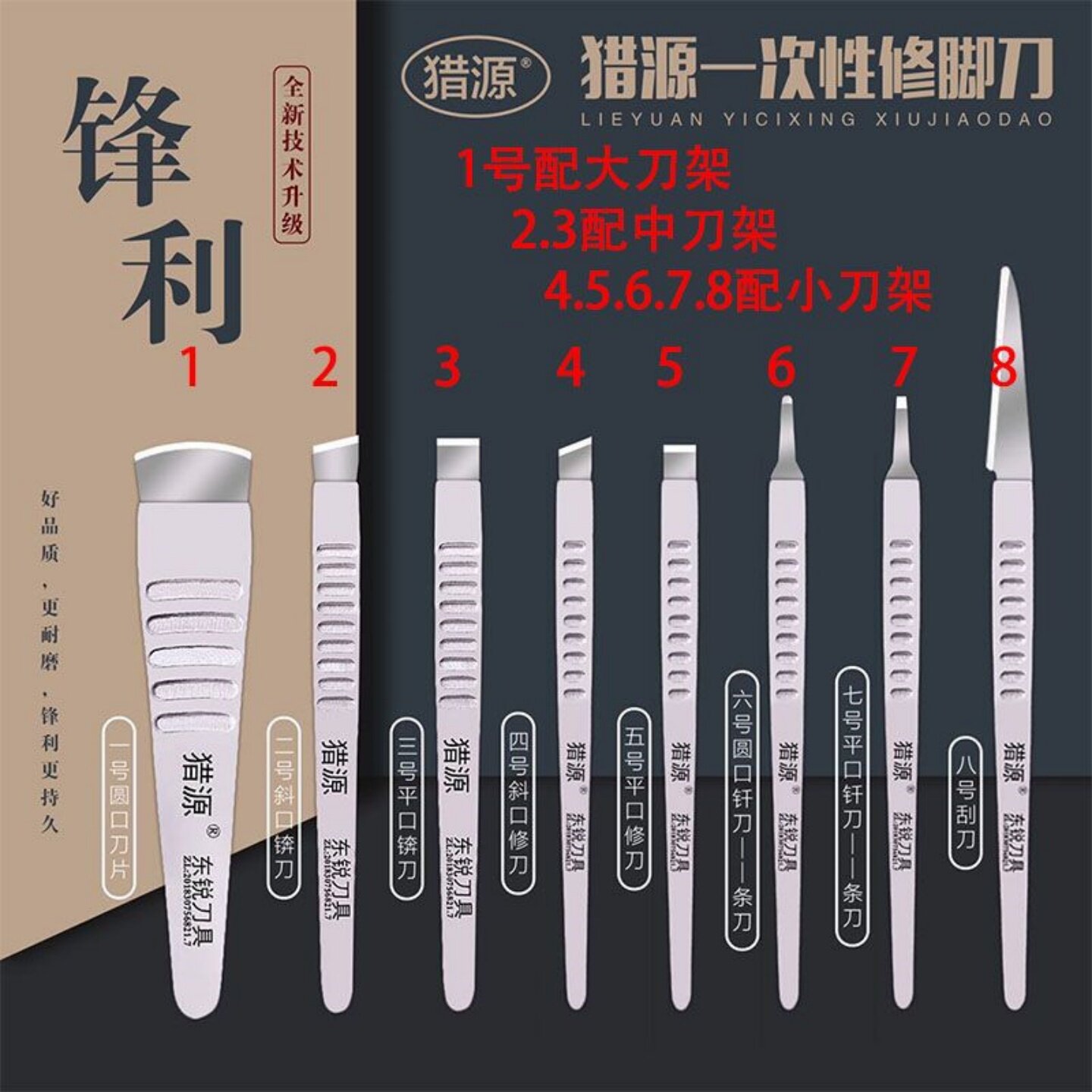 猎源一次性修脚刀片刀架套装锋利