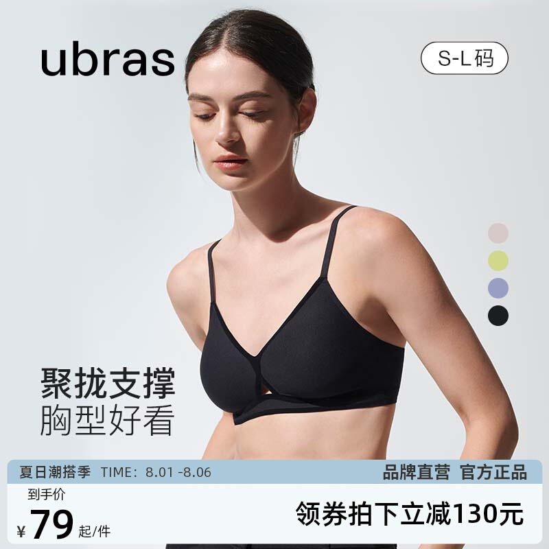 ubras透气小窗伸拉特背勾文胸舒适透气小胸聚拢收副乳薄款内衣女-第2张图片-提都小院