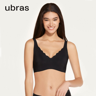 小胸聚拢内衣女无钢圈胸罩 文胸 ubras无尺码 深v软支撑背心背勾式