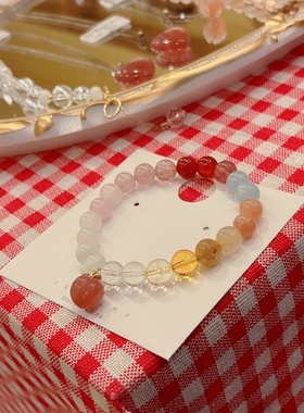 「小屁桃多宝」| 给冬天添些色彩 天然水晶多宝可爱手链女送闺蜜