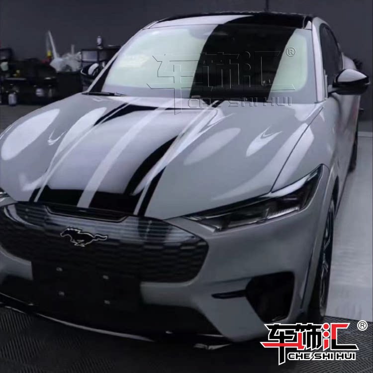 福特mustang mach-e车贴拉花野马电动车引擎盖改装饰车身腰线贴纸