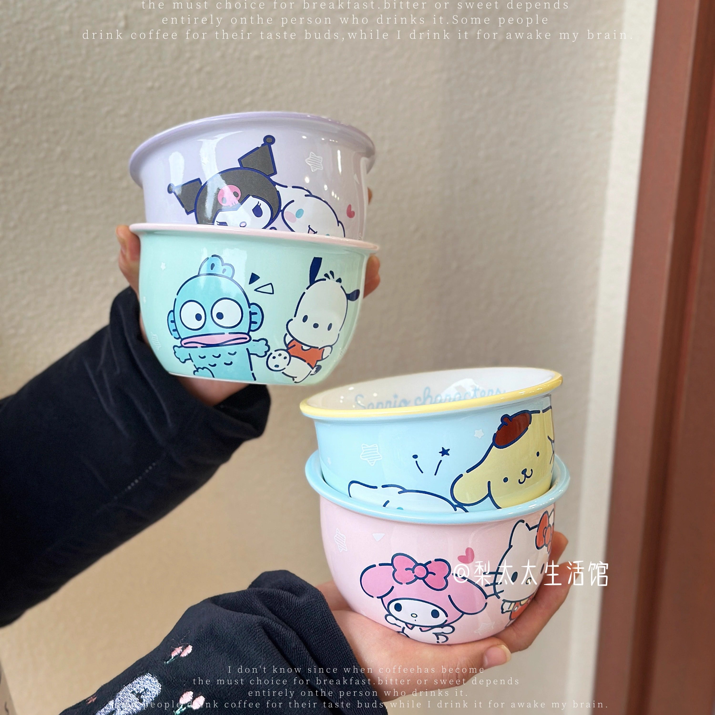 卡通三丽鸥正版陶瓷碗可爱家用早餐碗甜品碗儿童成人通用米饭碗