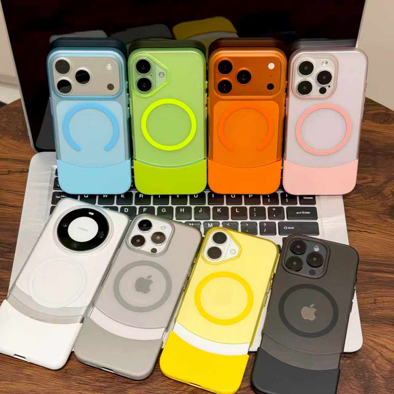 高级撞色上下拼接磁吸适用iPhone苹果17/16promax磨砂手机壳简约高级感ins风OPPO华为MATE70PRO小米17PRO新款