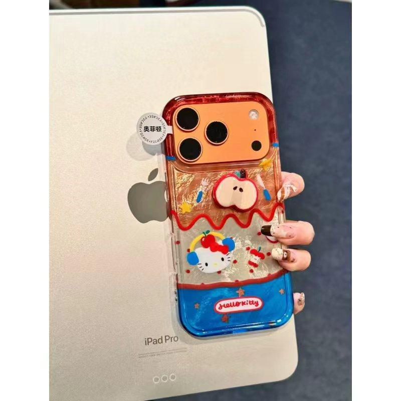 苹果耳机KT贴件适用苹果17promax冰川手机壳iPhone16/15/14/13pro全包防摔vivo华为P70小米17oppo个性保护套