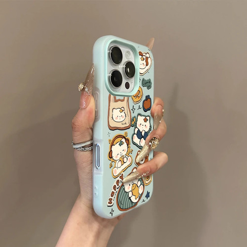 复古软萌猫咪果冻二合一适用苹果17promax手机壳16/15pro磨砂肤感iPhone14pro韩风女款套13/12/11简约个性AIR
