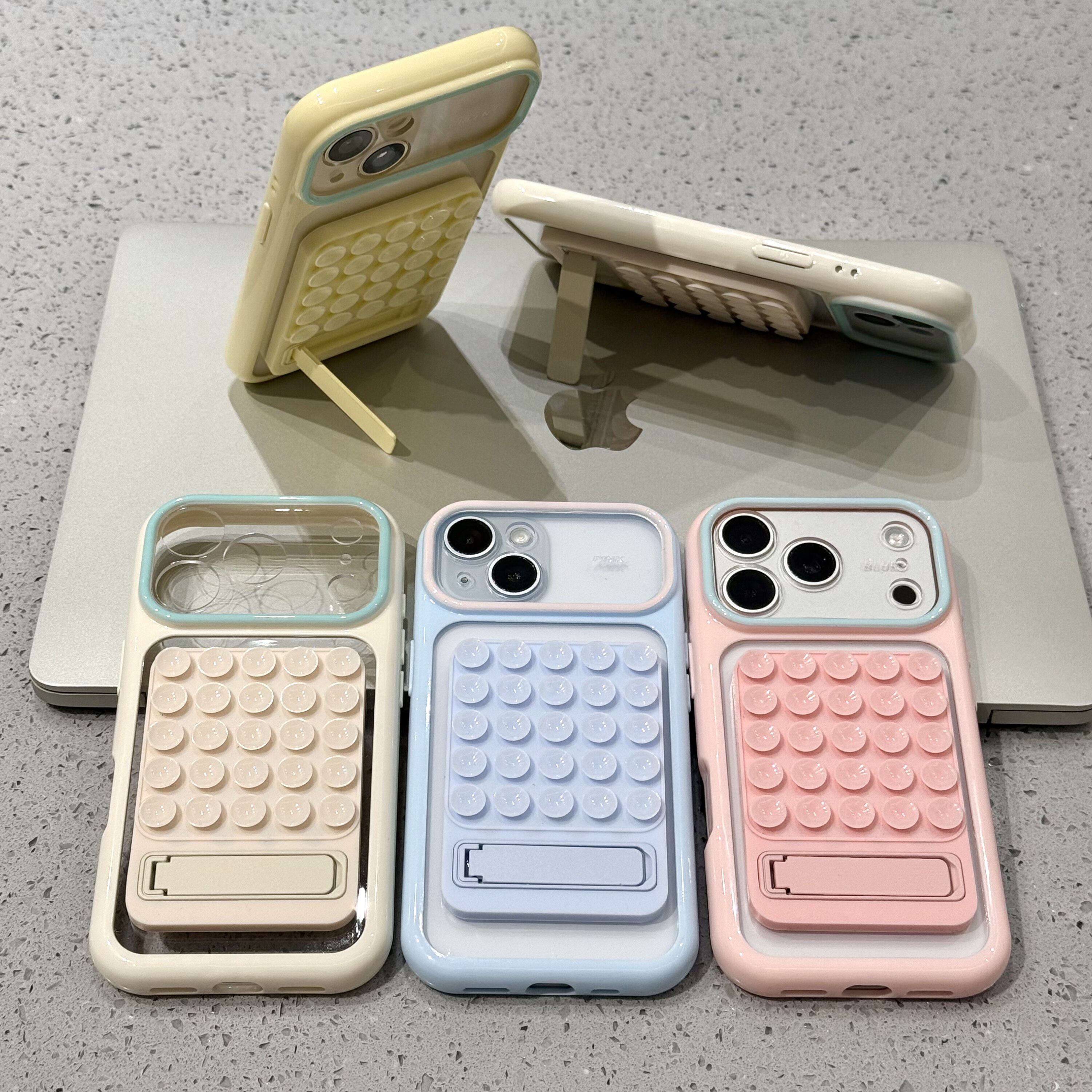 简约吸盘支架适用苹果17promax撞色大视窗手机壳适用iPhone16pro/15plus闺蜜款14promax/13透明12/11保护套