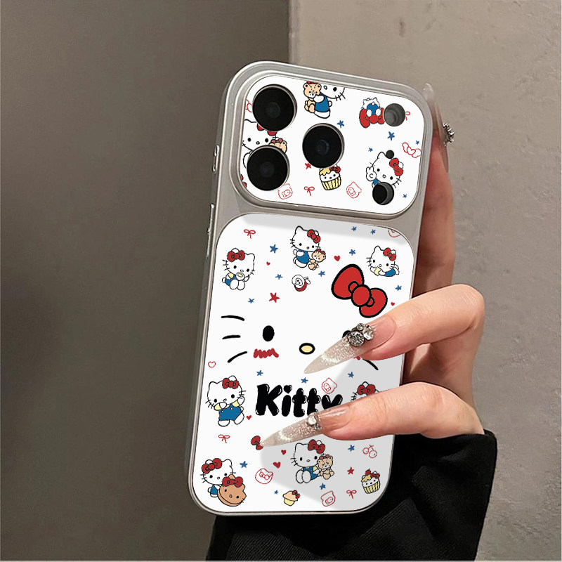 脸红蝴蝶结猫适用苹果17ProMax电镀康宁手机壳iPhone16pro简约个性15pro小众创意14/13pro全包防摔12男女11套