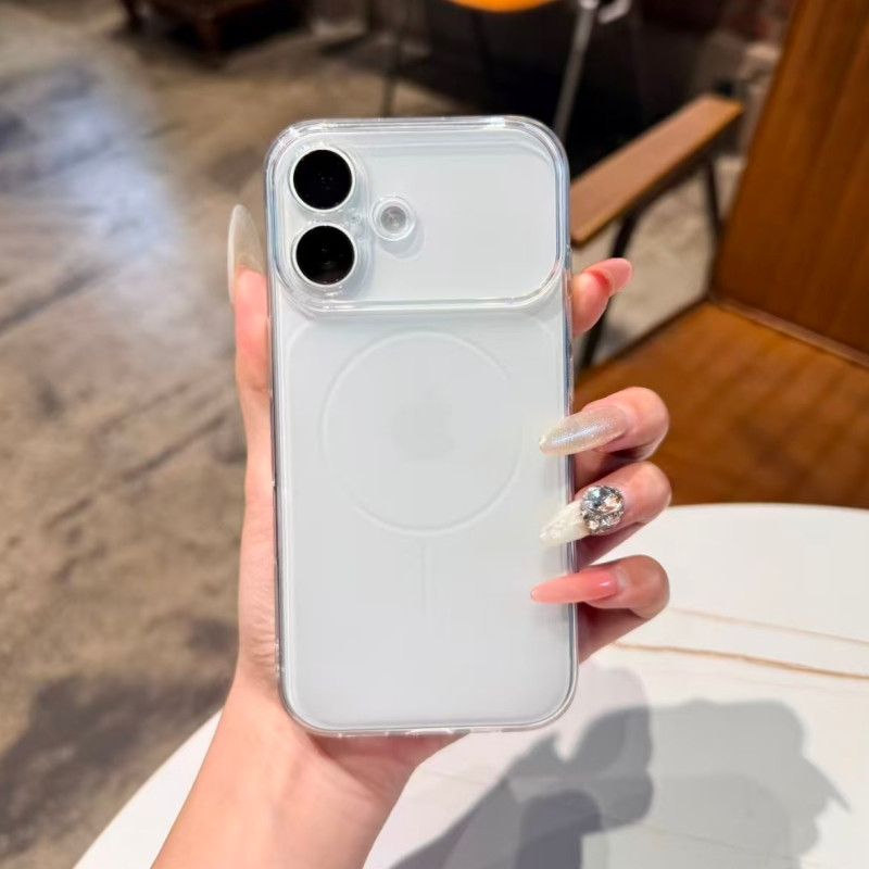 高级透白秒变17promax视窗手机壳适用苹果17pro新款iPhone16/15pro全包防摔14/13promax透明软套12男女11小众