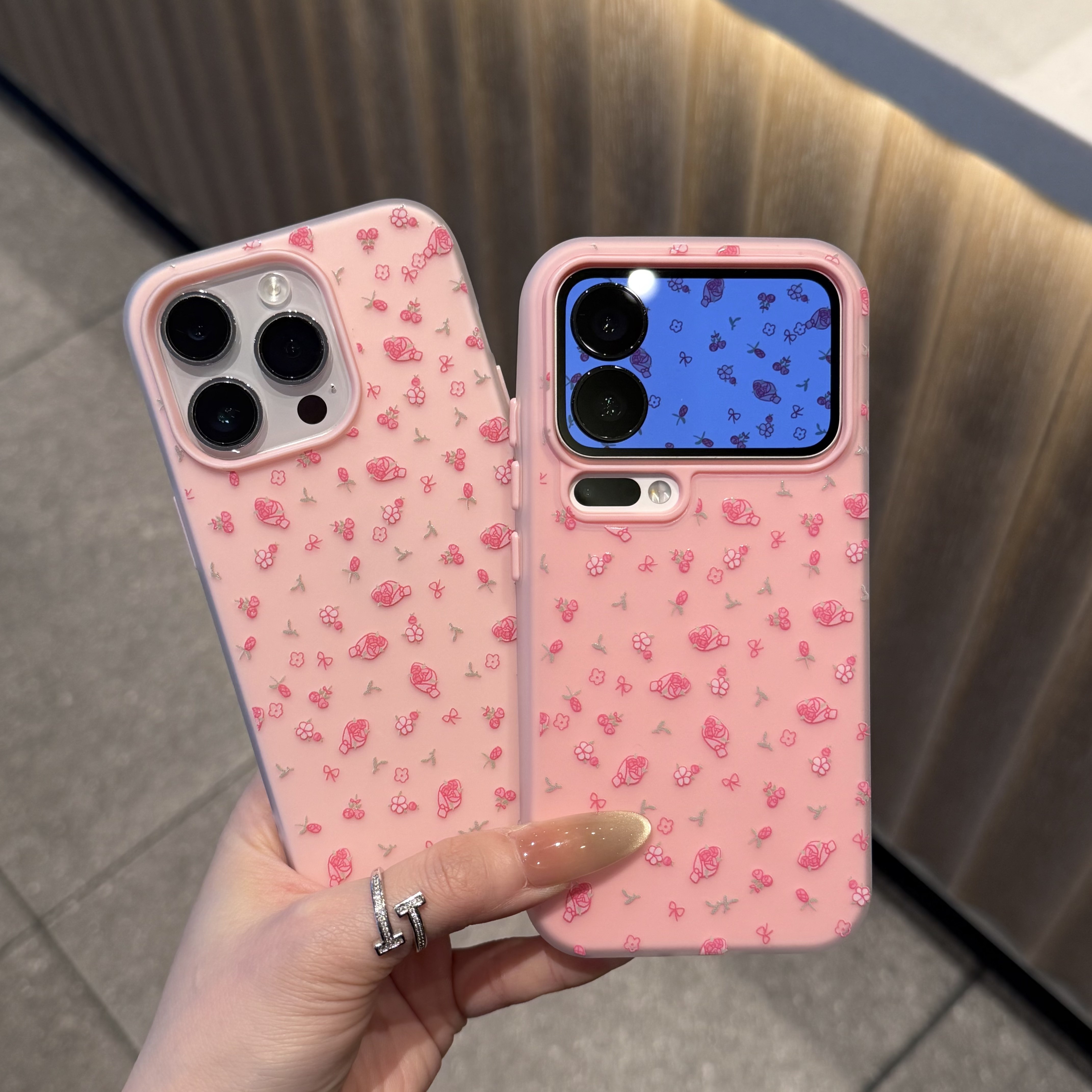 满屏玫瑰小花适用苹果17/16promax果冻肤感二合一手机壳iPhone15/14/13pro卡通新款vivo华为P70小米17oppo潮