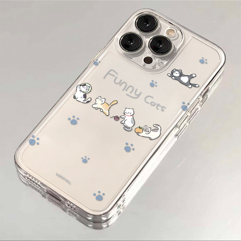 一排小猫适用iPhone17promax/16proamx/15promax防摔17pro/16pro/15pro手机壳17华为P70vivo小米15oppo保护套