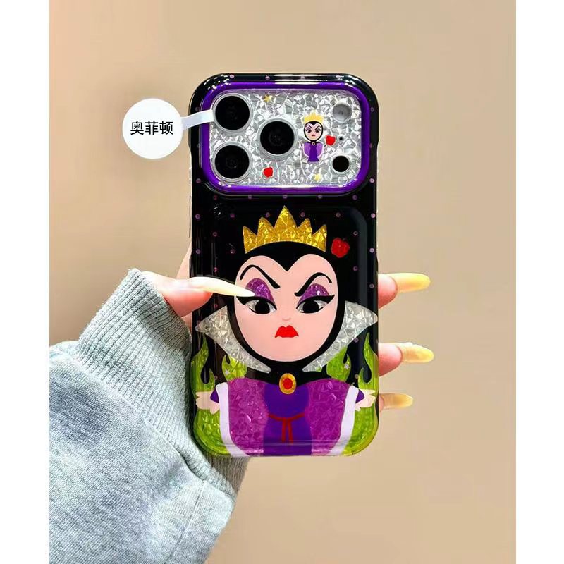 潮酷恶毒皇后适用于苹果17promax钻石纹手机壳iPhone16pro/15pro女款时尚14promax/13pro/12创意11保护套