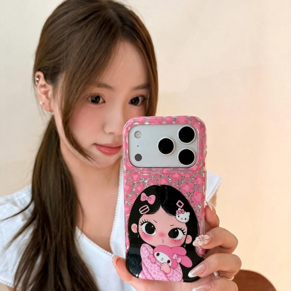 豹纹小满适用于苹果17promax大孔钻石纹手机壳iPhone16pro/15pro女款时尚14promax/13pro/12创意11保护套